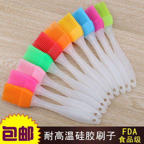 食品級(jí)3 10支耐高溫硅膠油刷不掉毛烘焙燒烤小刷子燒烤廚房刷